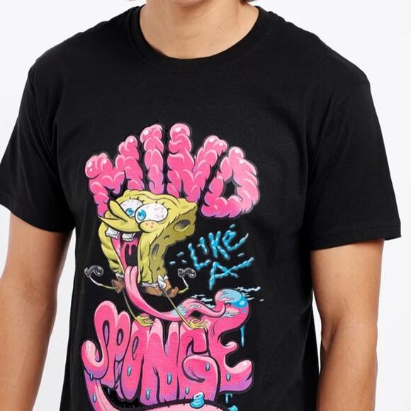 NWOT Spongebob Sqaurepants Mens Mind Like A Sponge Funny Shirt 2XL - Picture 1 of 5